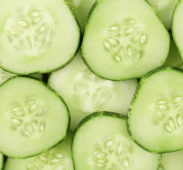 Close up fresh green sliced cucumber — Stock Photo, Image