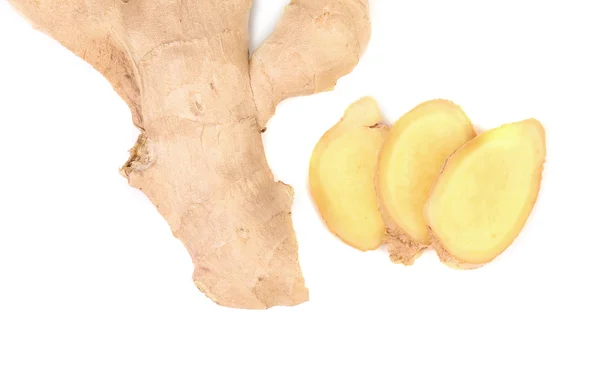 Fresh ginger and slices — Stock Photo, Image