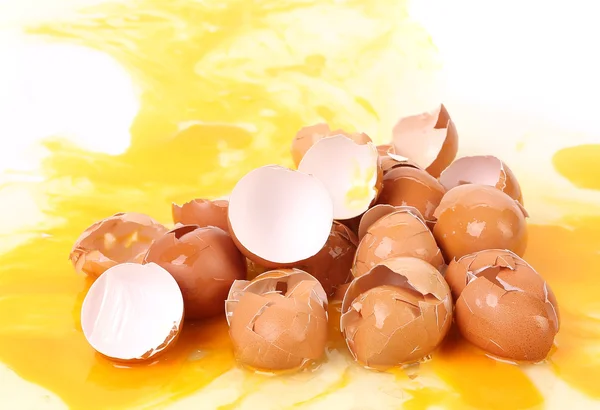 Cáscaras de huevo roto de cerca — Foto de Stock