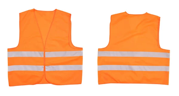 Emanet turuncu yelek. Önden ve arkadan görünüm