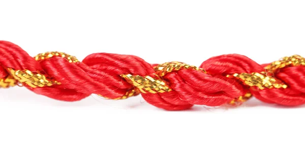 Červené a zlaté dárkové balení kabel — Stock fotografie