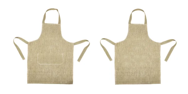 Kitchen gray apron. Front and back view — Stock Photo, Image
