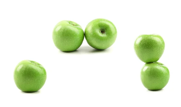 Five green apples — Stock Photo, Image