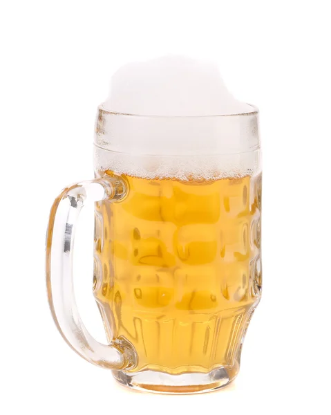 Tazza grande alta di birra con schiuma . — Foto Stock