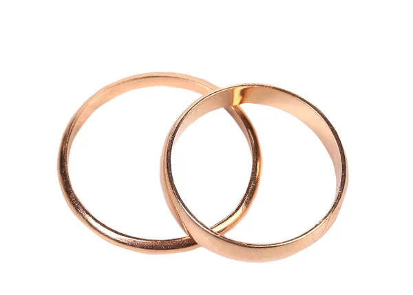 Bovenaanzicht van wedding rings. — Stockfoto