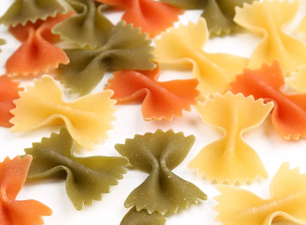 Farfalle pasta three colors. — Stock Photo, Image