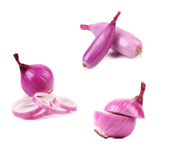 Organic red onions and slice — Stock Photo, Image