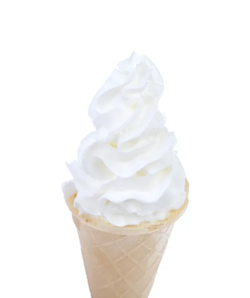 Crème glacée blanche au cône . — Photo