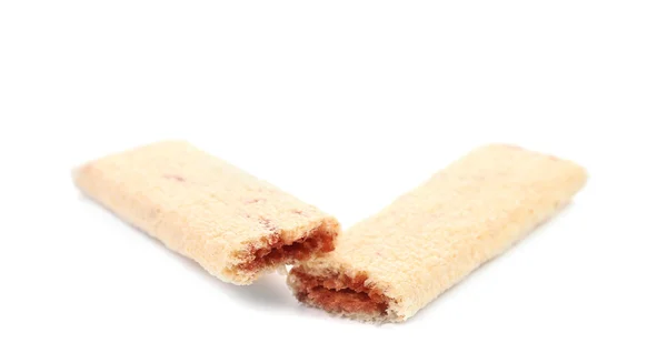 Bastoncini di biscotto spezzati con ripieno. — Stok fotoğraf