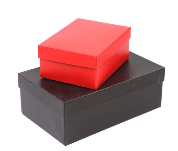 Schwarze und rote Geschenkboxen. — Stockfoto