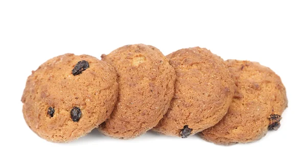 Oatmeal chocolate cookies in row. — Stock Photo, Image