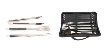 Barbekü için bir araç siyah çanta ayarlamak.