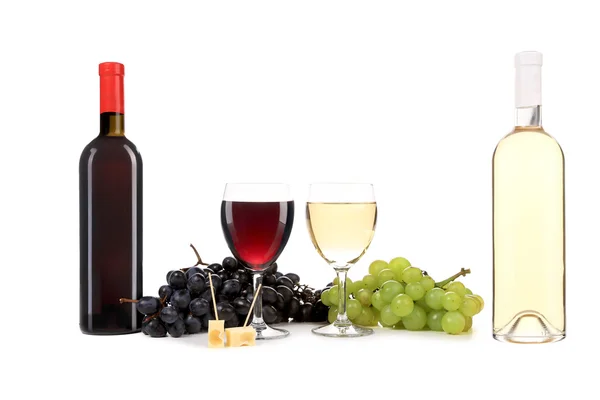 Samenstelling van wijn fles en glas. — Stockfoto