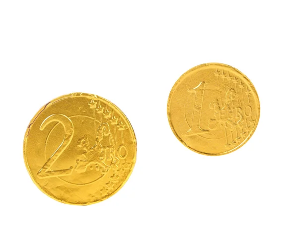 Dos monedas de euro . —  Fotos de Stock