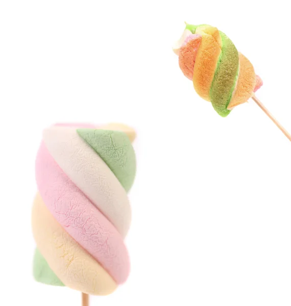 Two different marshmallow on a sticks. — Stock Photo, Image