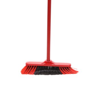 Close up of red black broom. clipart