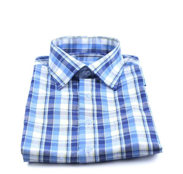 Close-up van plaid shirt. — Stockfoto