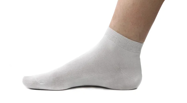 Man foot with sock on. — Stock Photo, Image