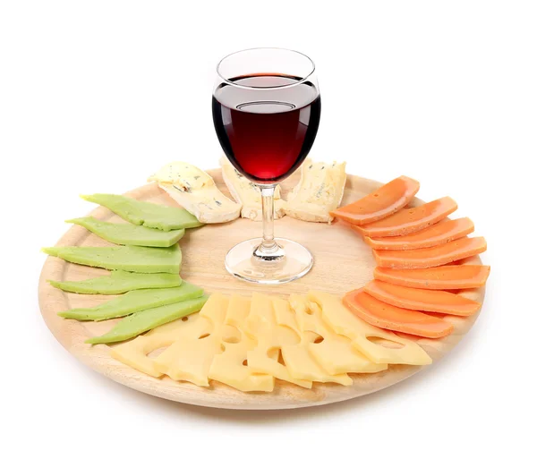 Composition du vin rouge et du fromage . — Photo