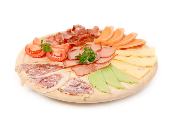 Meat and cheese platter. — Stock Photo, Image