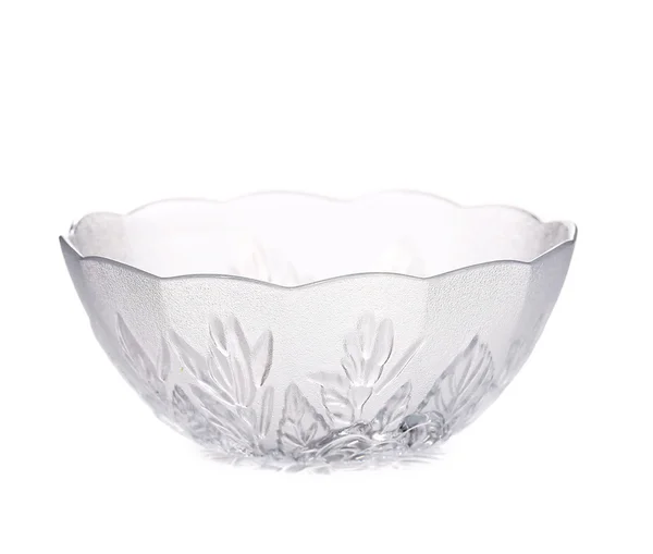 Glass bowl with leaves ornament. — Stock Photo, Image