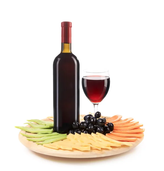 Red wine and cheese composition. — Stock Photo, Image