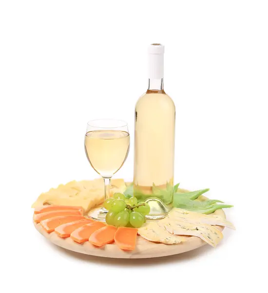 Wine and cheese composition. — Stock Photo, Image