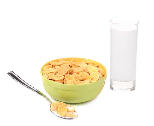 Bowl of corn flakes. — Stock Photo, Image