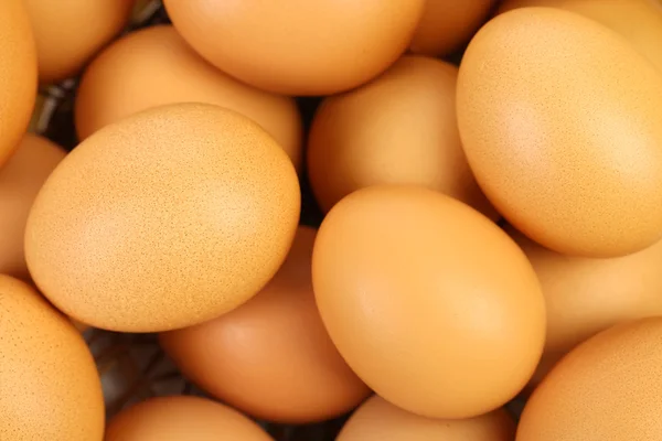Zblízka mnoha čerstvých vajec — Stock fotografie
