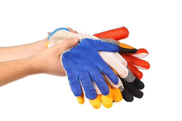 Rubber gloves in a hand — Stock Photo, Image