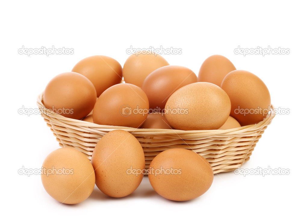 Brown eggs in the basket