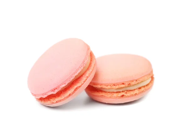 Dos pasteles de macarón rosa . — Foto de Stock