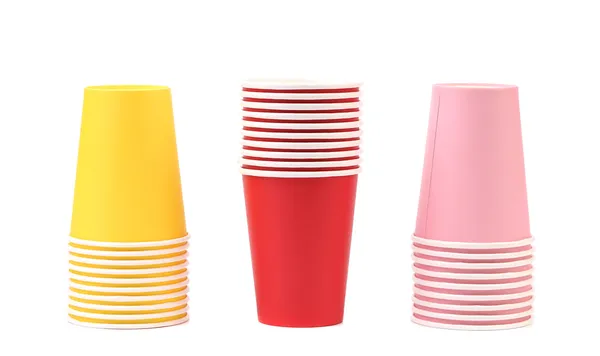 Colorful paper coffee cup. — Stock Photo, Image