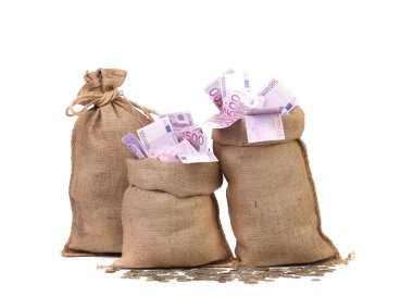 üç dolu çuvallar euro fatura.