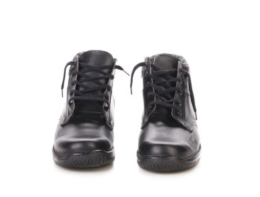 Man's boots siyah. Önden Görünüm.