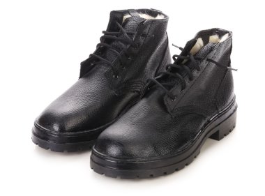 Man's boots siyah. Önden Görünüm.