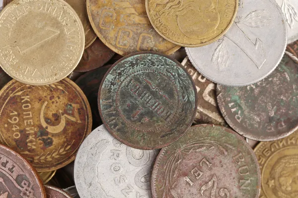 Close up of old coins. — Stock Photo, Image