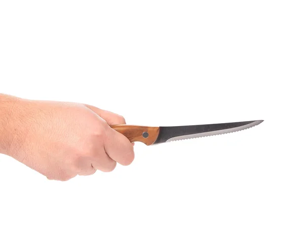 Hand hält Küchenmesser. — Stockfoto