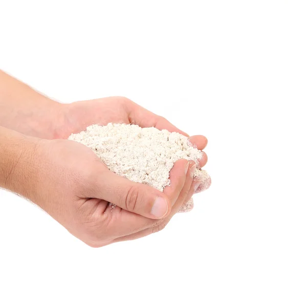 Wheat flour in hands. — Stock Photo, Image