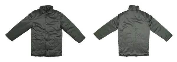 Green working jacket front back. — Stock Photo, Image