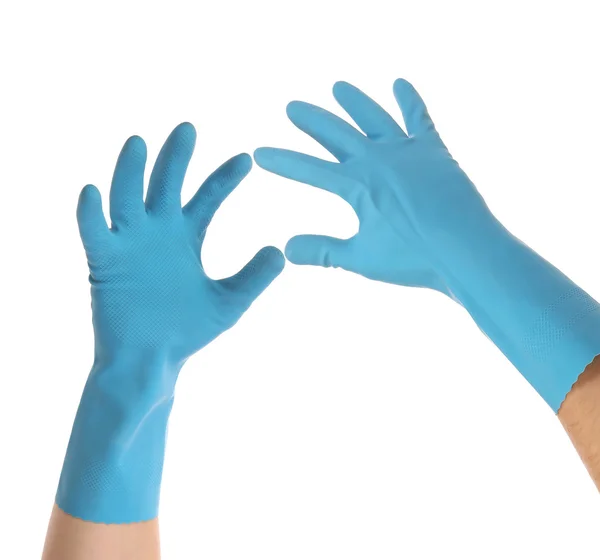 Two hands in latex gloves. — Stock Photo, Image