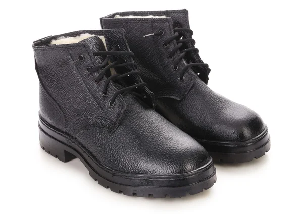 Kožené černé boty. — Stock fotografie