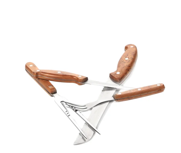 Küchengabeln und Messer. — Stockfoto