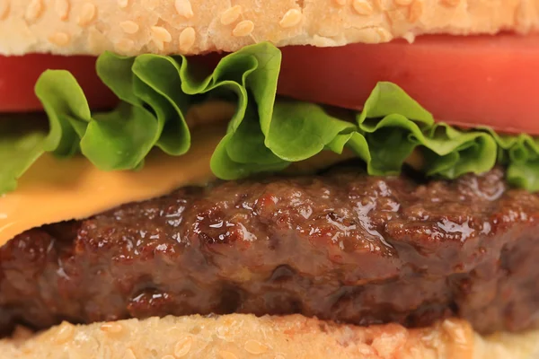 Big appetizing fast food hamburger. — Stock Photo, Image