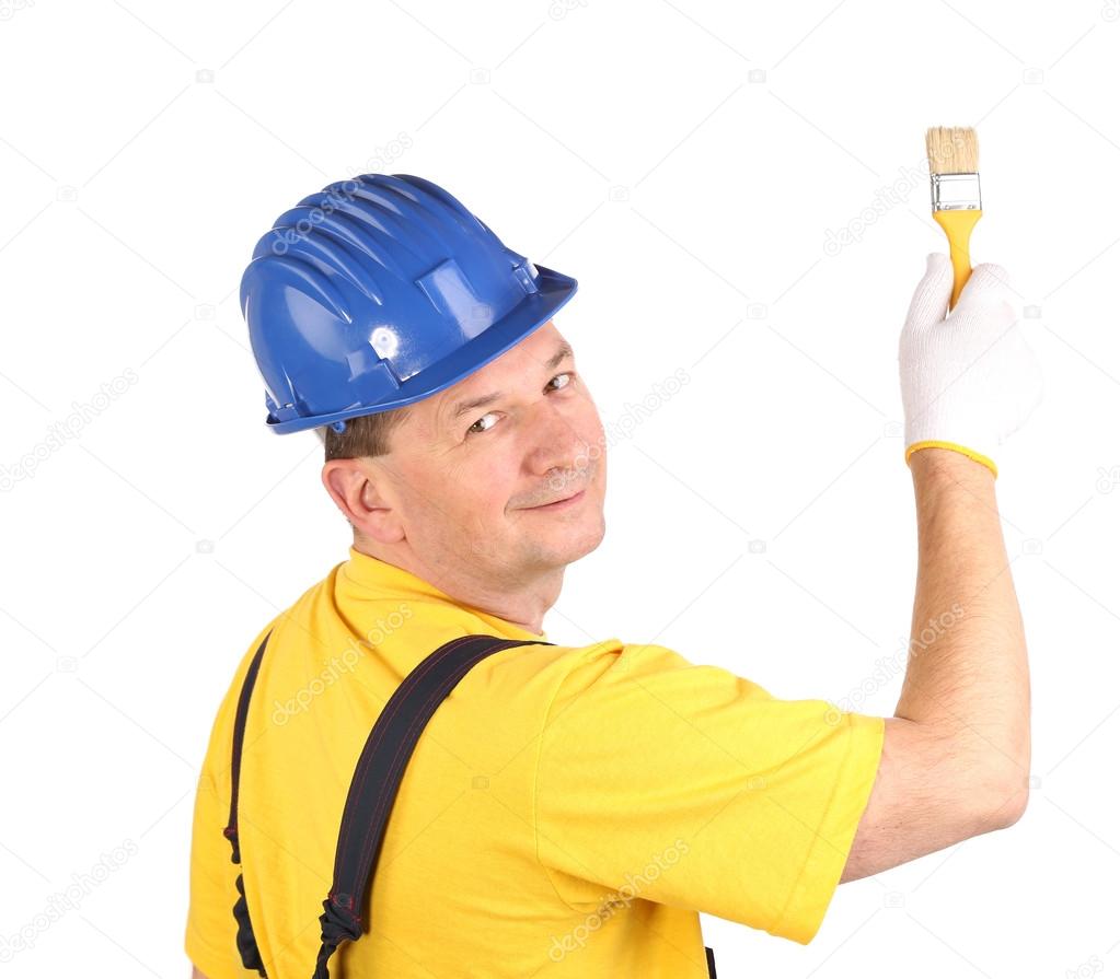 Worker with brush