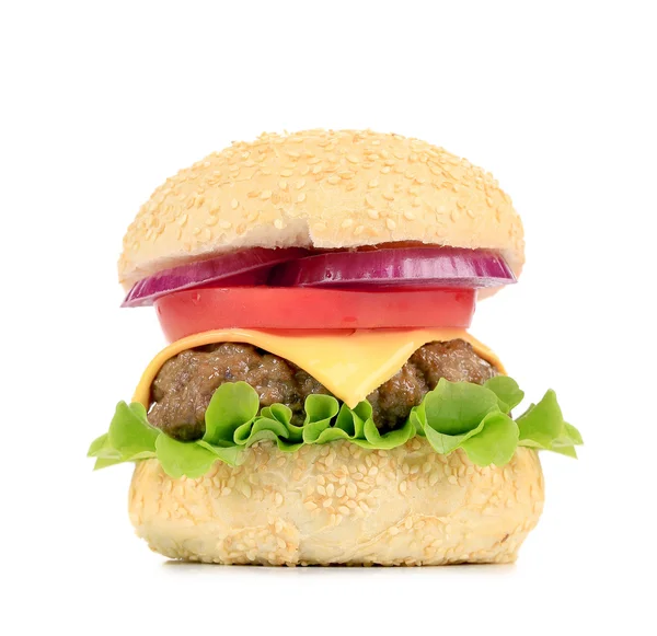 Zblízka čerstvých hamburgerů. — Stock fotografie
