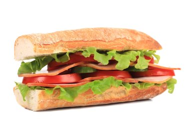 jambon ve domates ile lezzetli sandviç.
