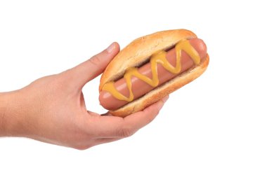 elini tutmak hardallı hotdog.