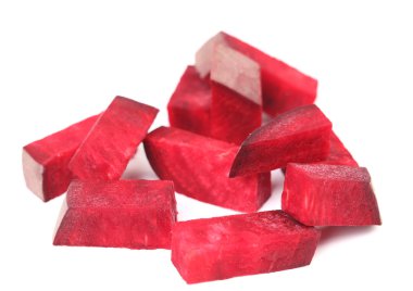 pancar kökü doğranmış parçaları.