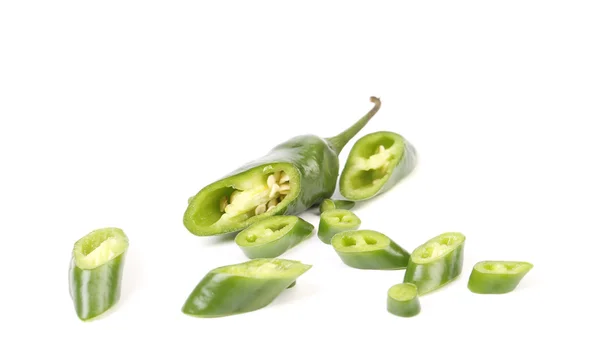 Segmenten van de groene peper. — Stockfoto